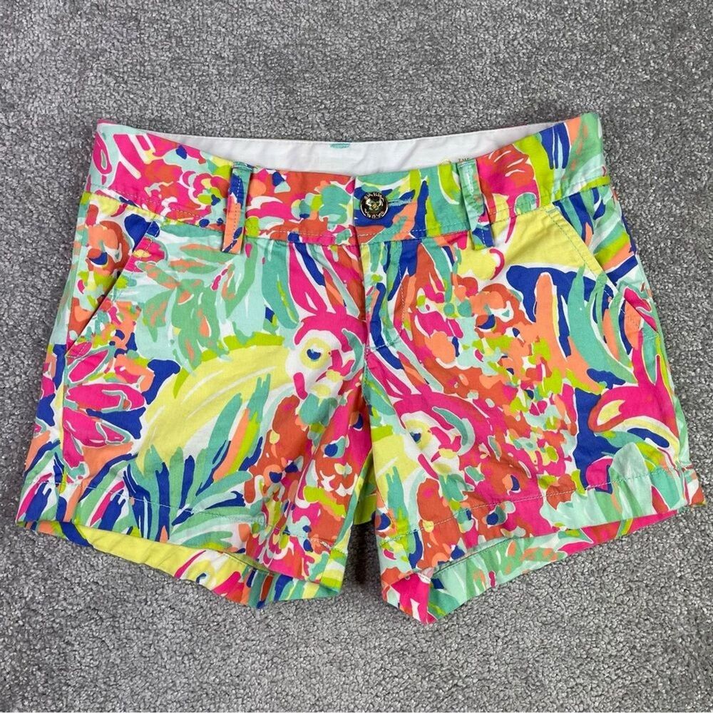 Lilly Pulitzer Callahan Shorts Women’s 0 Chino Low Rise Casual Preppy 19277